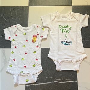 Infant Two (2) Onesies La Croix NWOT Great Gift Idea